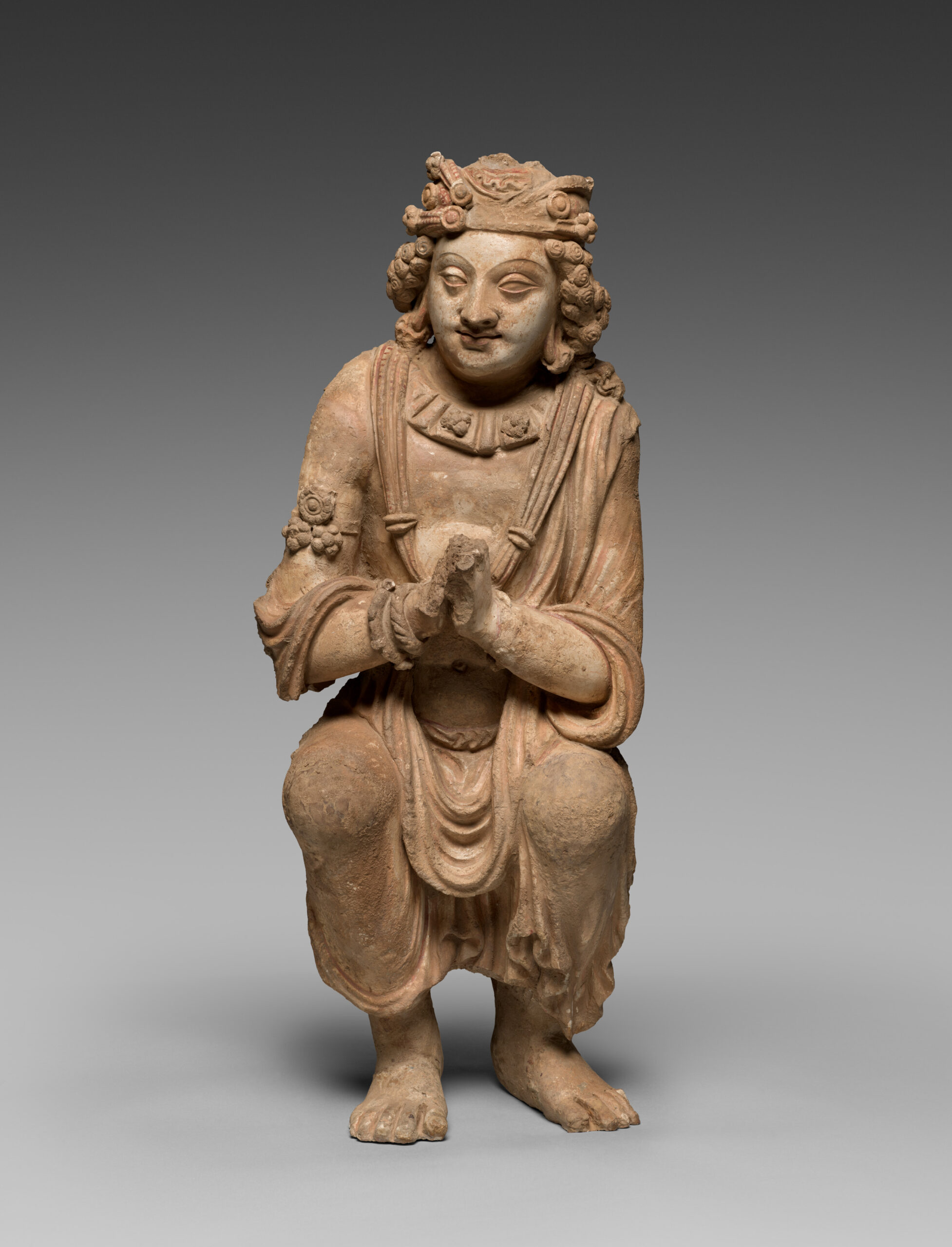 Adoring Attendant from a Buddhist Shrine, gandhara, c. 300s–400s CE