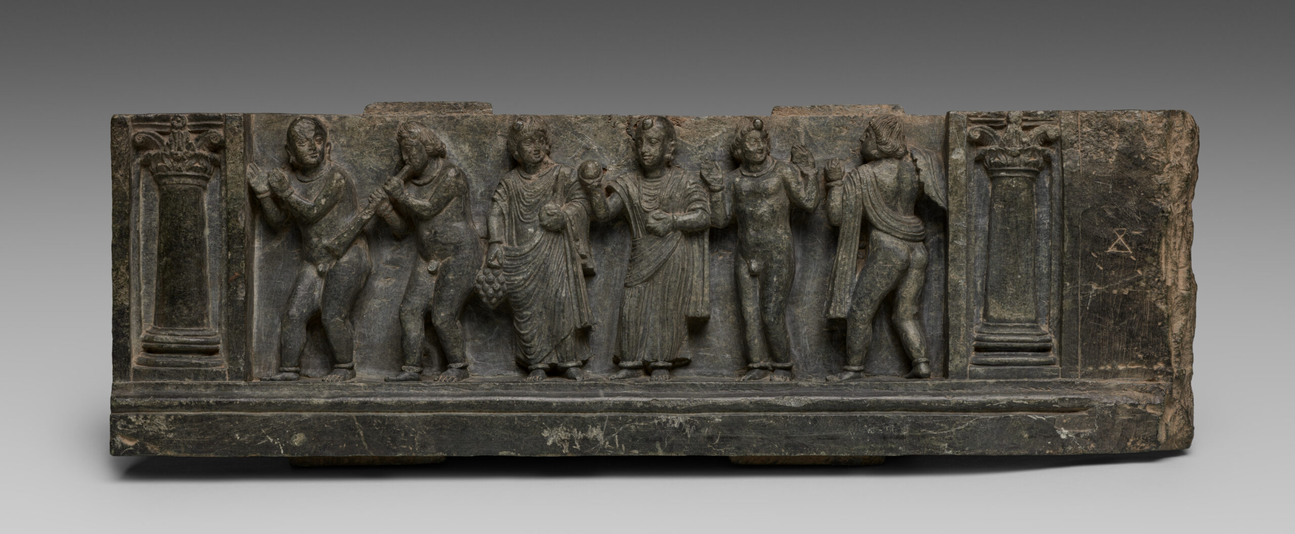 Procession of Non-Buddhists, gandhara, 1–100 CE