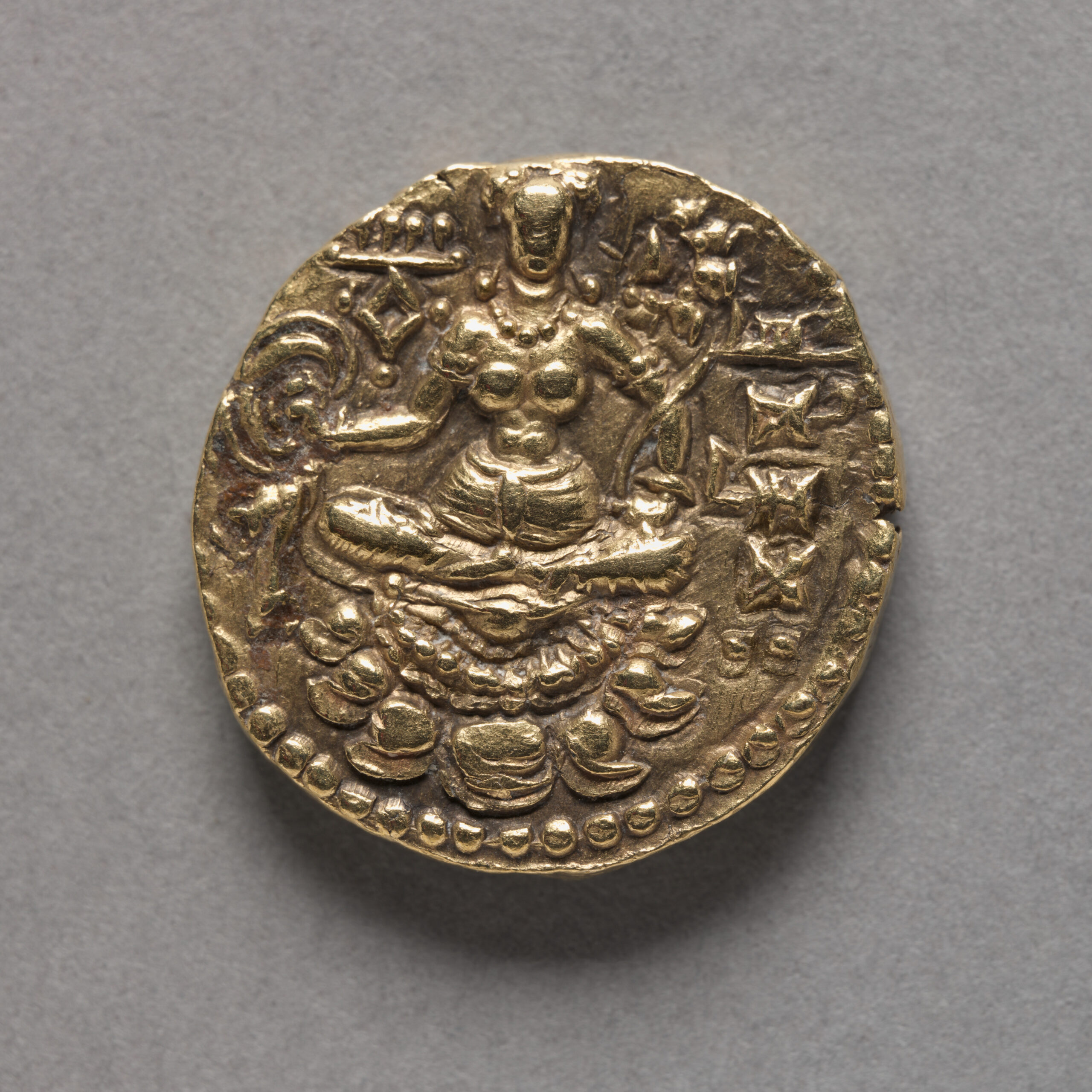 Coin with Figure of an Archer (reverse), gupta, c. 400 CE