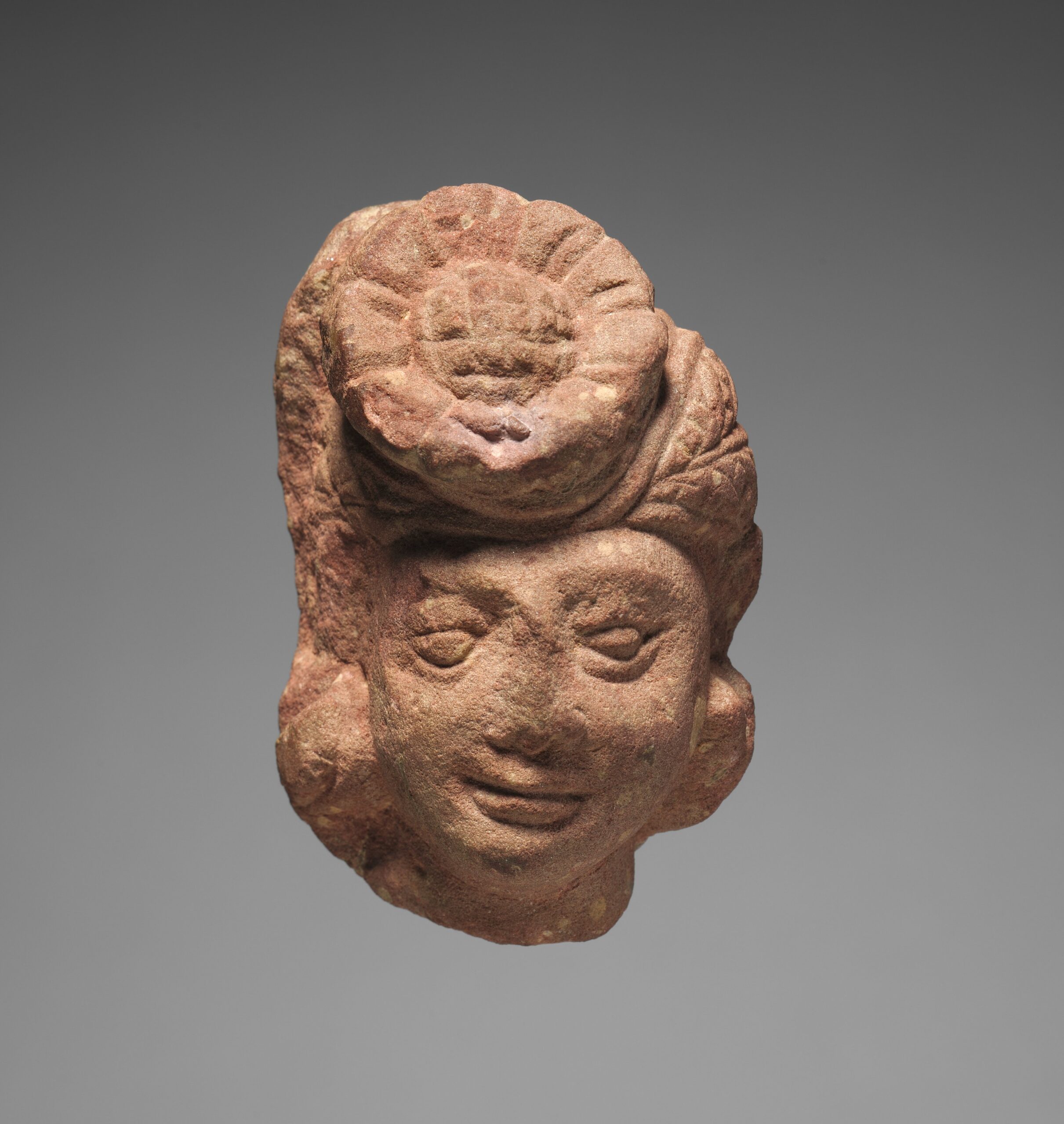 Miniature Head of a Bodhisattva, mathura, 1–100 CE