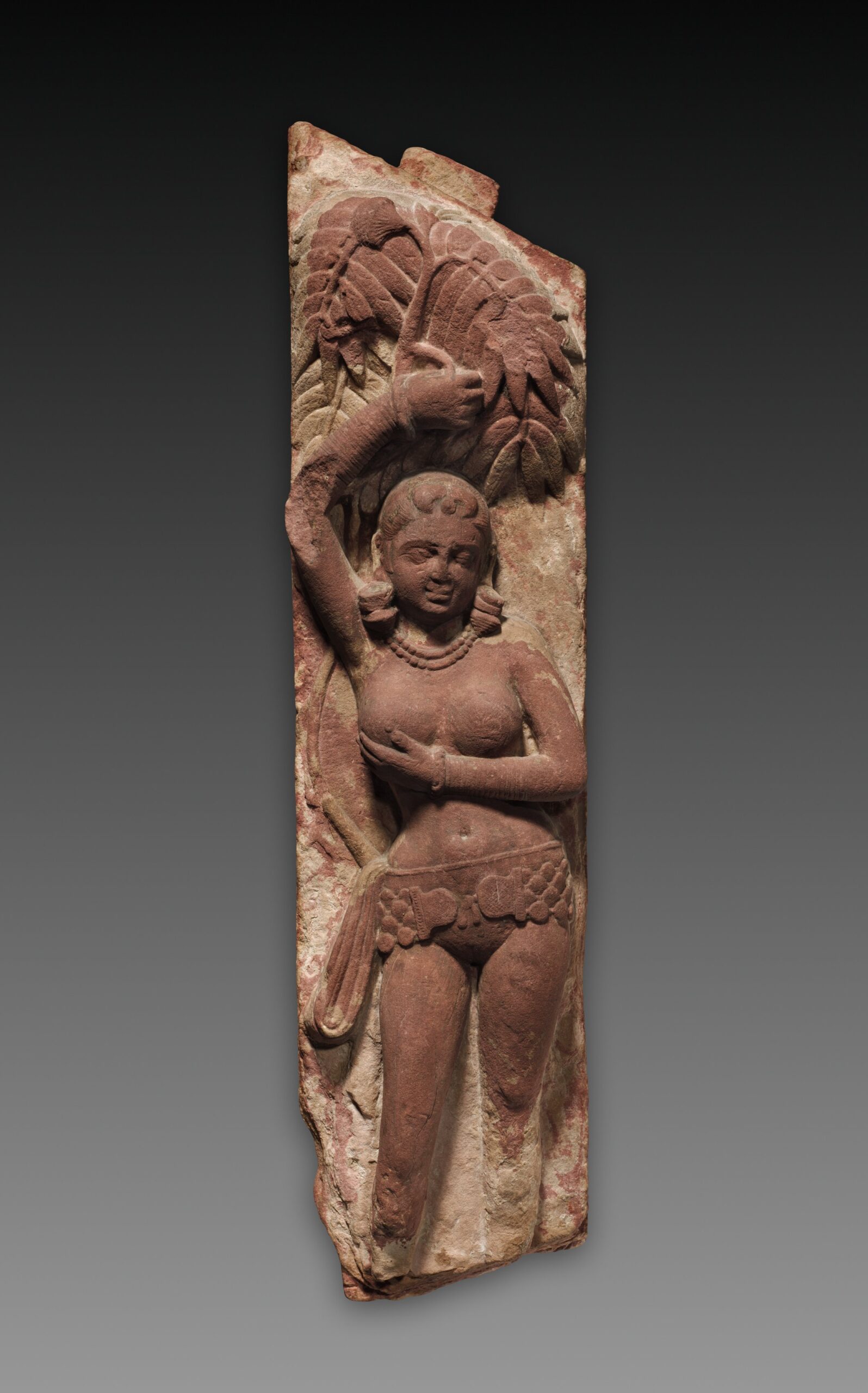 Railing Pillar with a Yakshi (Female Nature Divinity), mathura, c. 125–50 CE
