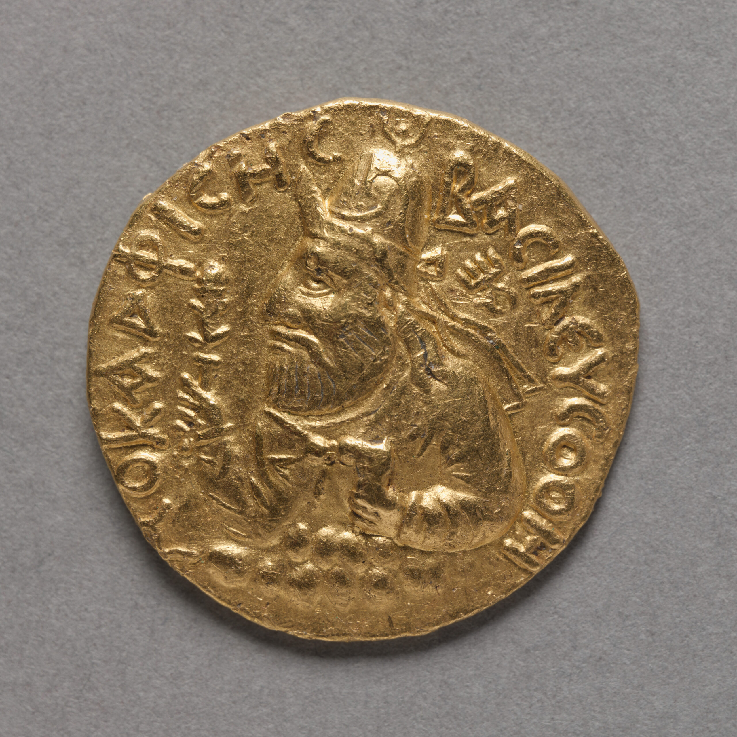 Vima Kadphises (obverse), mathura, 50–78 CE