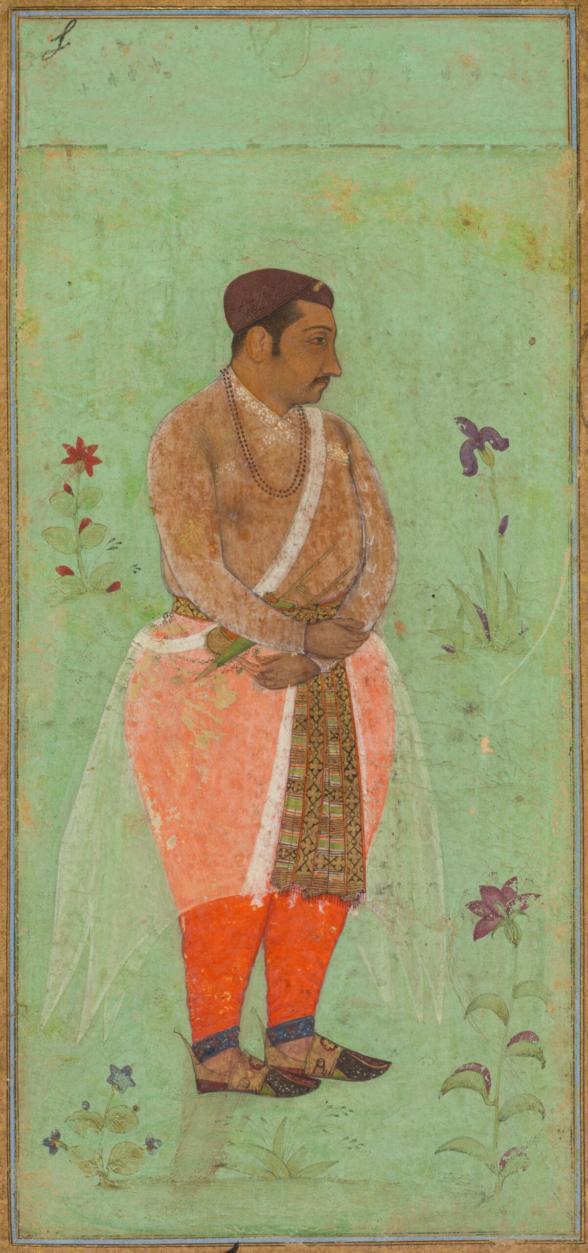 Portrait of Suraj Singh Rathor, Raja of Marwar and Maternal Uncle of Shah Jahan: A Page from the Prince Khurram Album, mughal, c. 1600
