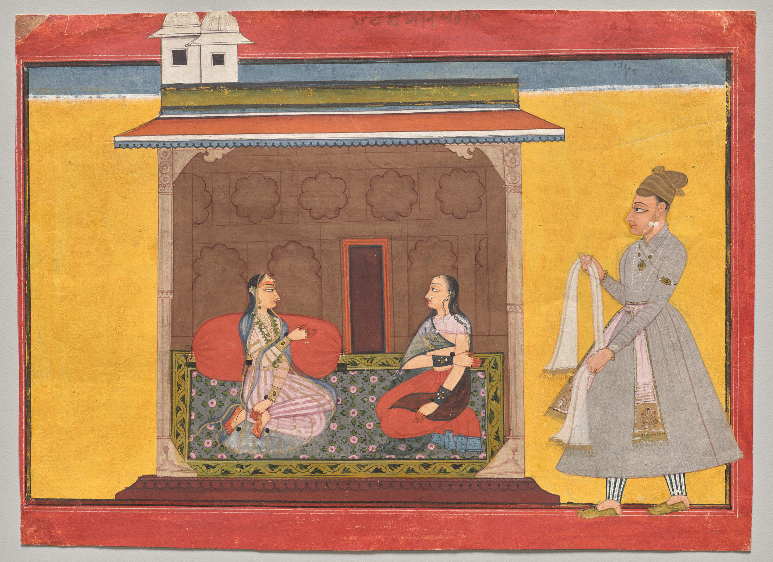 The Heroine Who is Faithfully Loved: Madhya Svadhinapatika Nayika, from a Rasamanjari of Bhanudatta, pahari, c. 1710