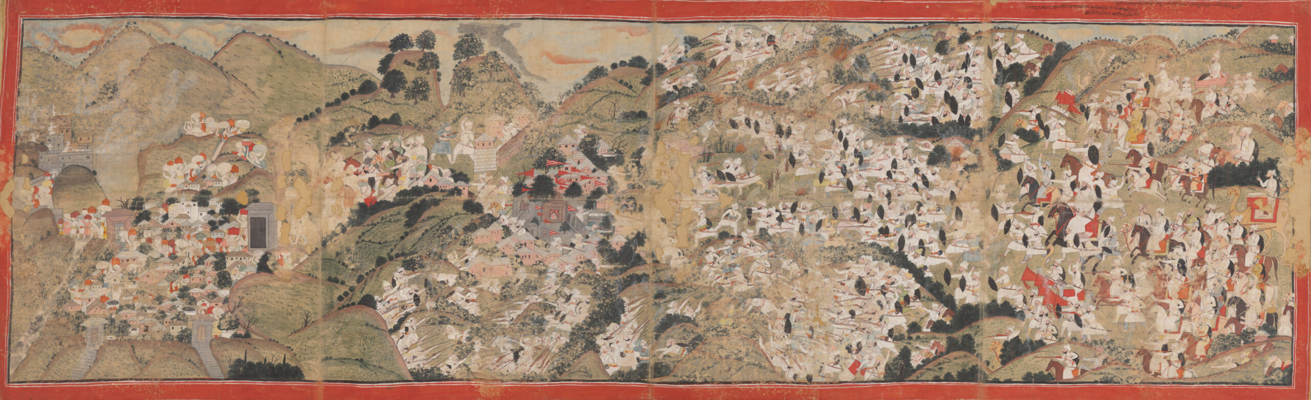 Raja Sansar Chand attacking Kangra Fort, pahari, after 1782