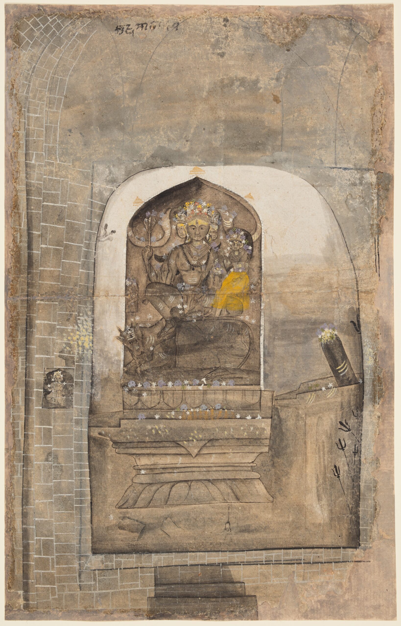 shiva, pahari, c. 1710