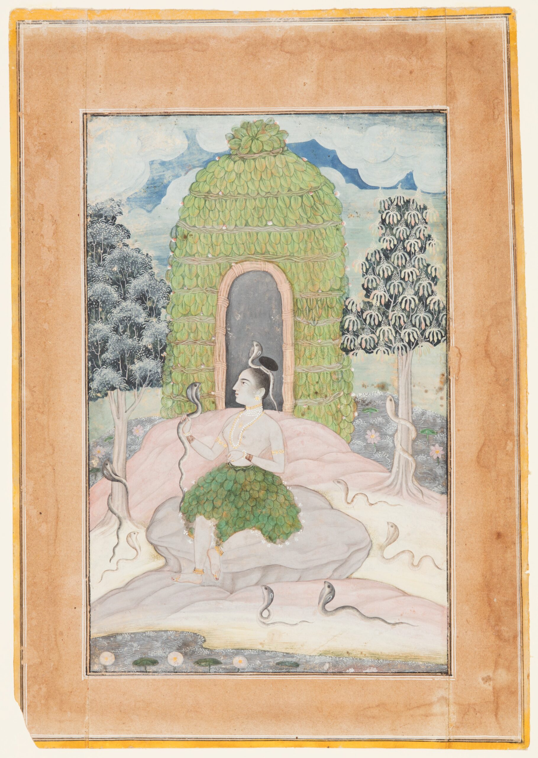 Ascetic Princess with Snakes in a Wilderness: Asavari Ragini, from a Ragamala, rajput, c. 1650
