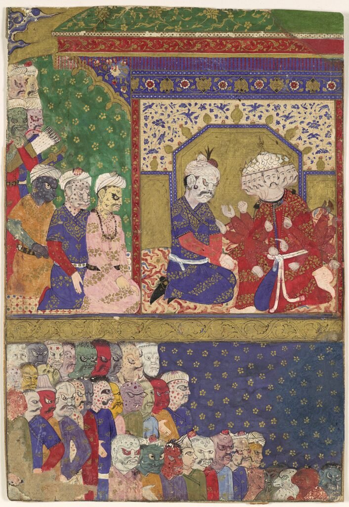 “The Court of Ravana”, Folio from a Ramayana
