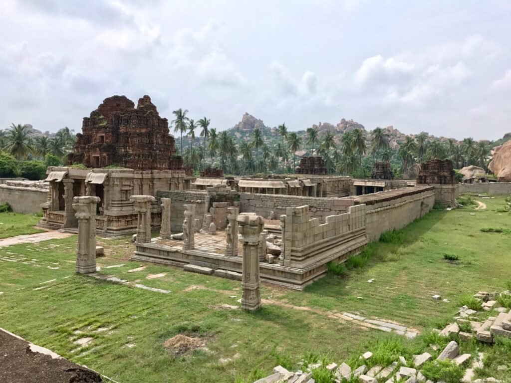 15th-16th century ruins of market and Vaishnavism Achyutaraya Tiruvengalanatha temple, Hampi Hindu monuments Karnataka 2
