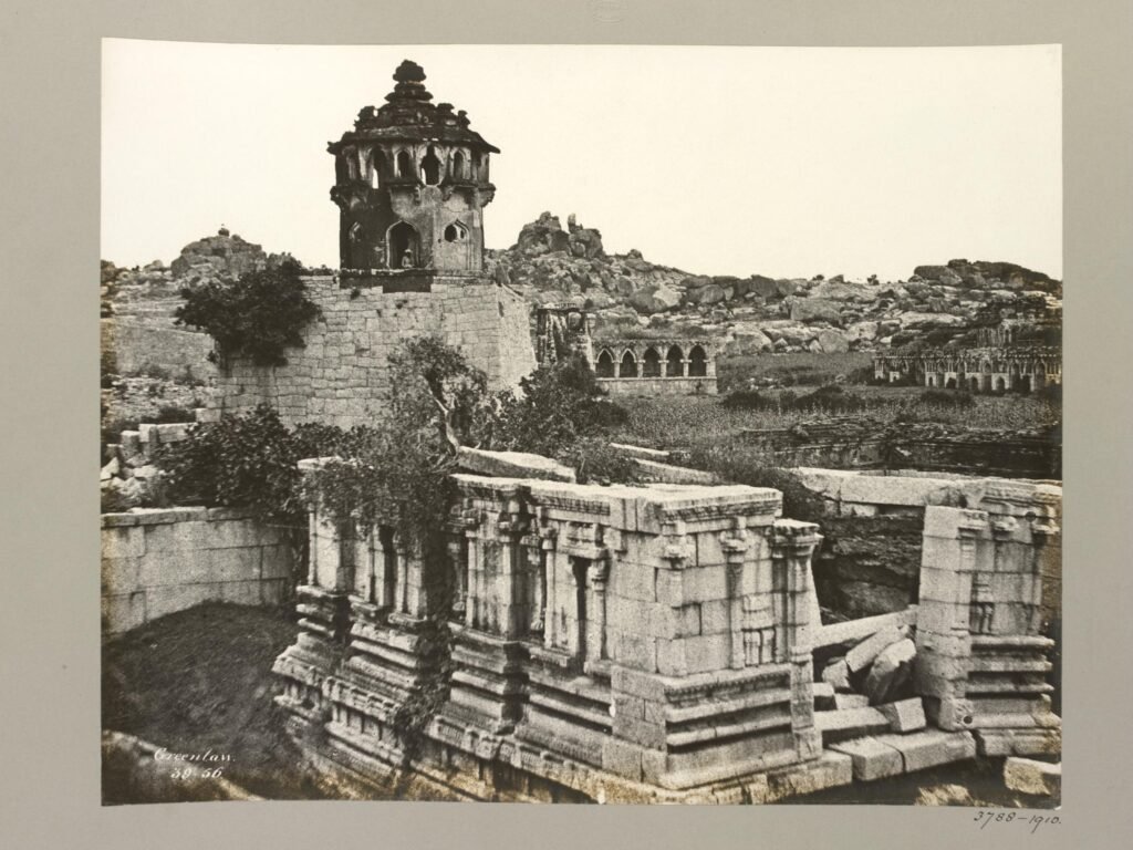 Octagonal Watchtower, Elephant Stables, and Madhava Temple 2 1856 photo