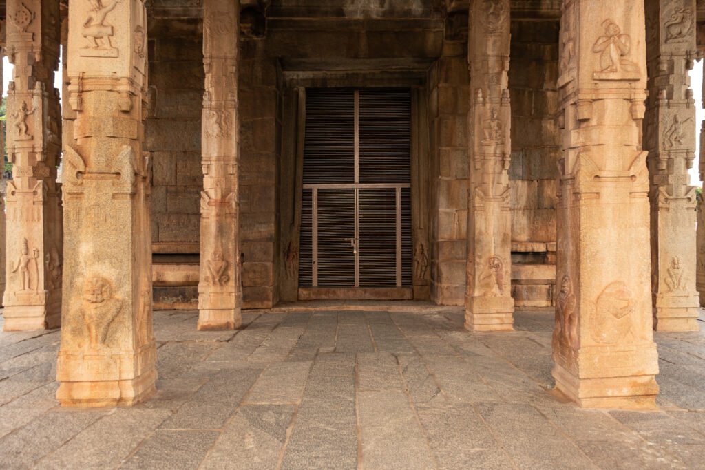 Garbagriha of Kadalekalu Ganesha Temple on Hemakunta hill