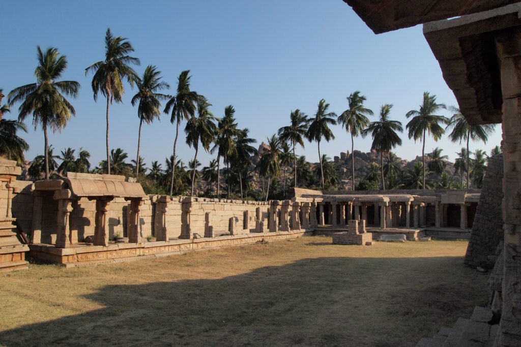 Hampi, Achyutaraya Temple, Palms, India