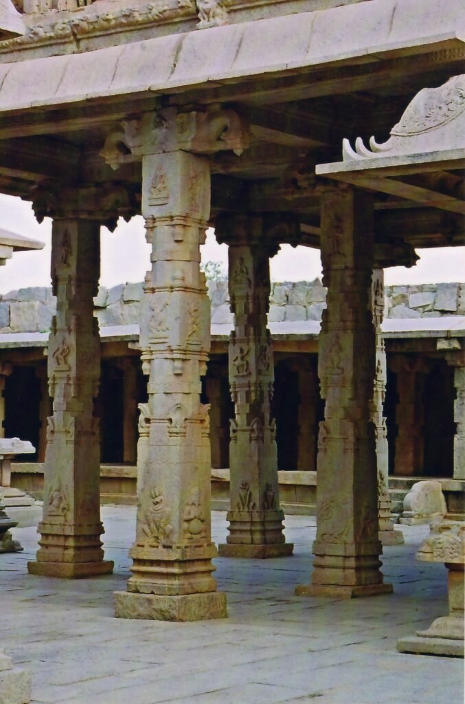 Hazara Rama Temple pillars in Hampi