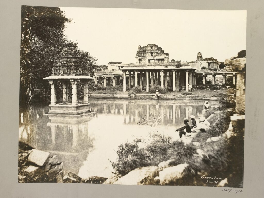 Krishna Temple Tank and Shrine, Hemakuta Hill 1856 photo
