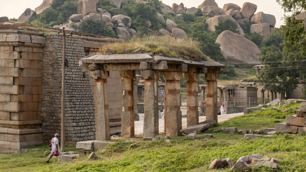 A mandapa on Hemakunta hill behind Kadalekalu Ganesha Temple