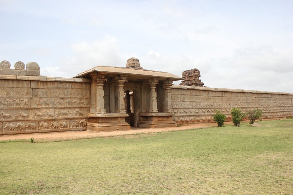 Outer wall of Hazara Rama temple complex in Hampi