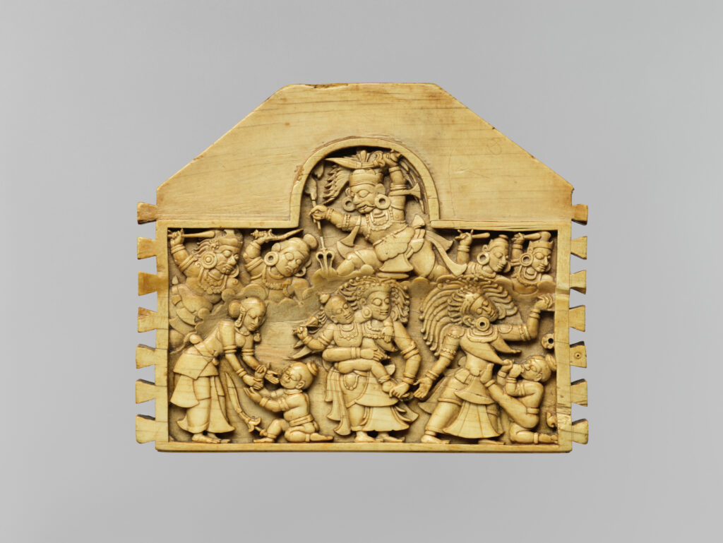 Panel from a jewelry casket: Krishna slays Putana