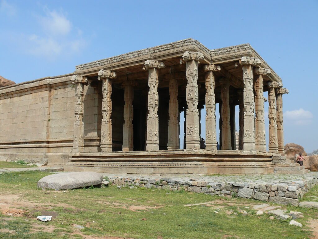 Side view of Kadalekalu Ganesha Temple at Hampi