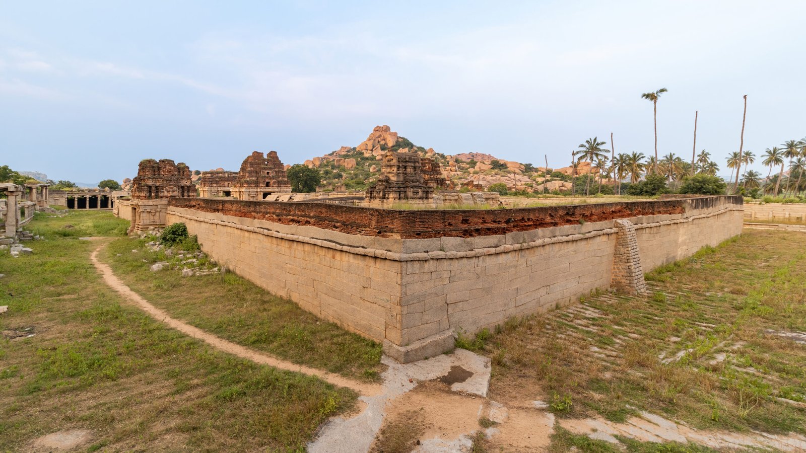 Wide angle view of Achyutaraya complex, vijayanagara